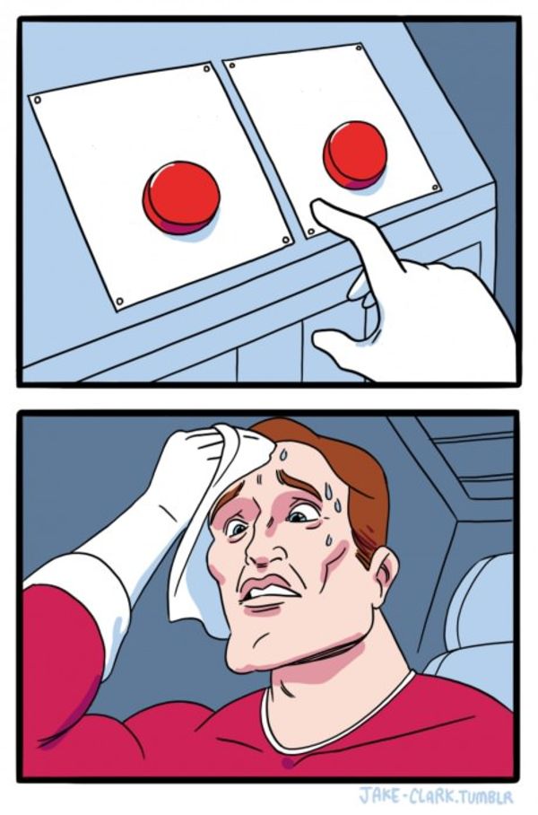 Two Buttons meme about LSKD
