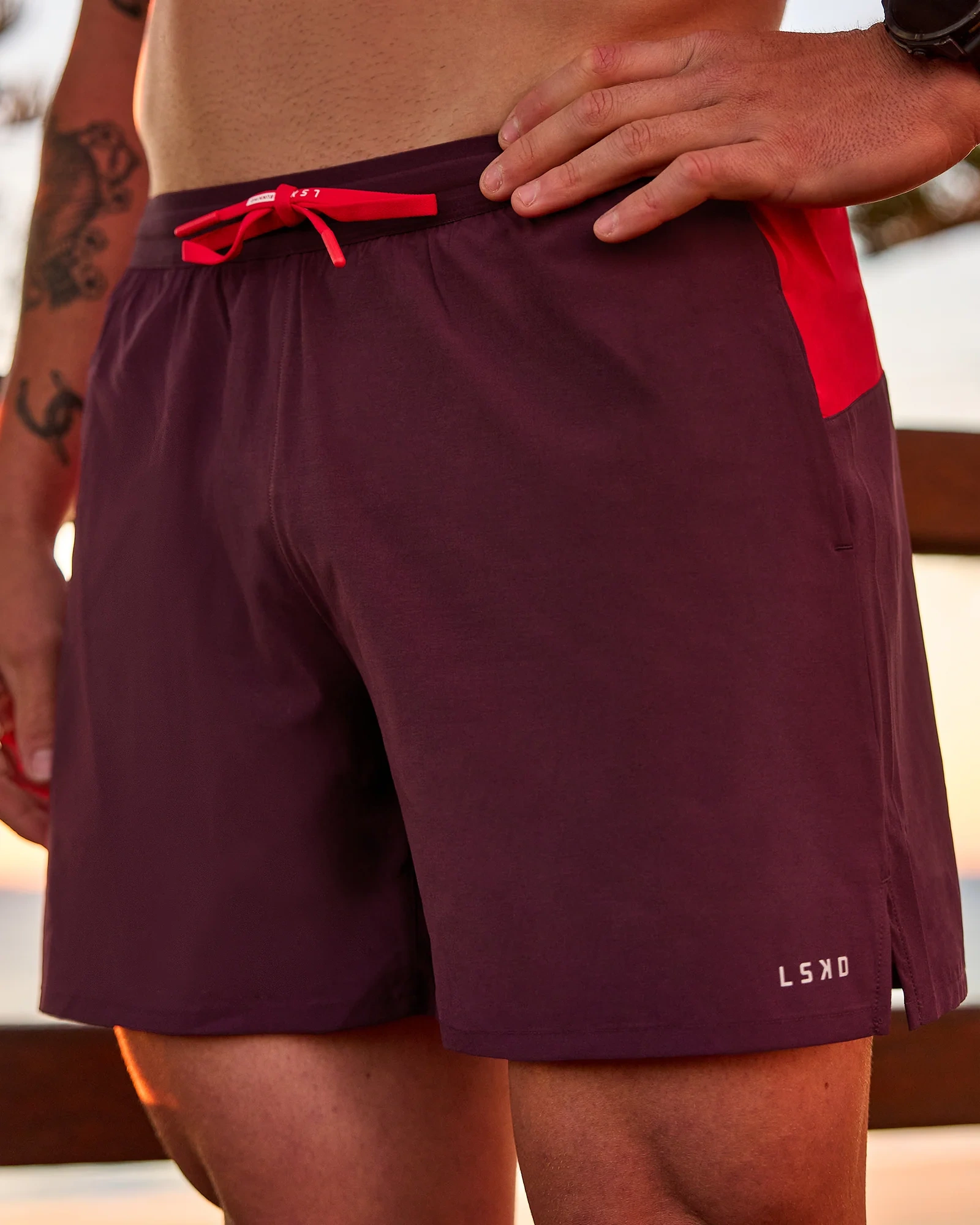 Pace 5" Lined Running Short in Cherry Lacquer