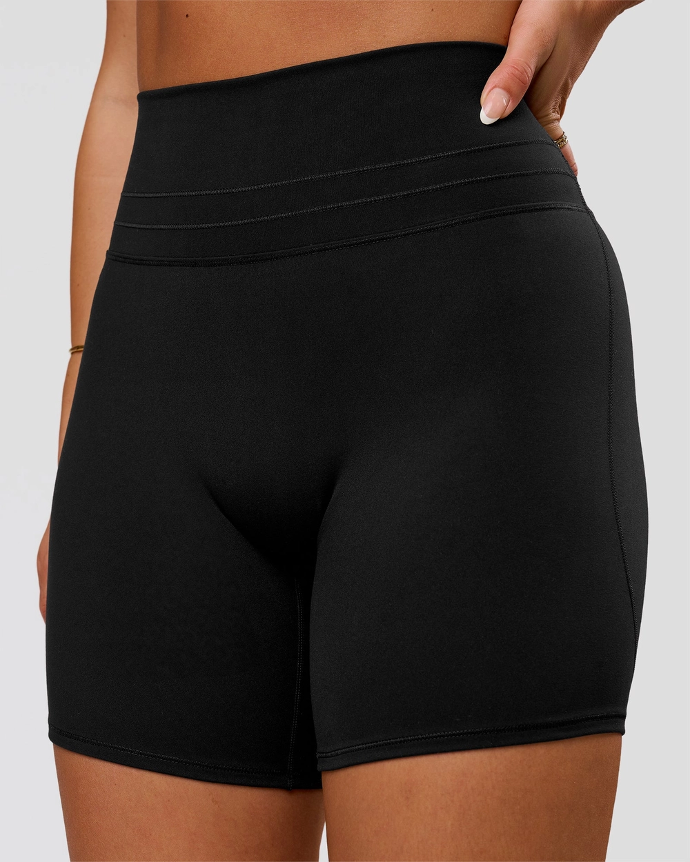 Luxe V-Contour High-Rise 6" Short - Black